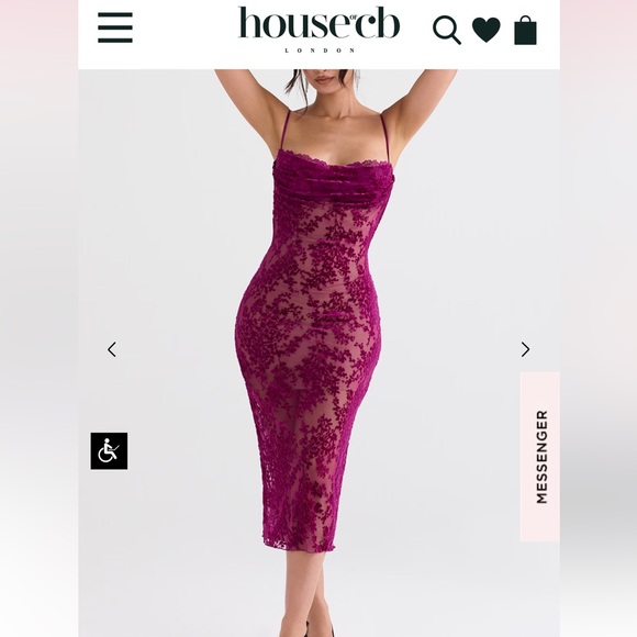 House of CB underwire cranberry Ione midi dress - Picture 1 of 5